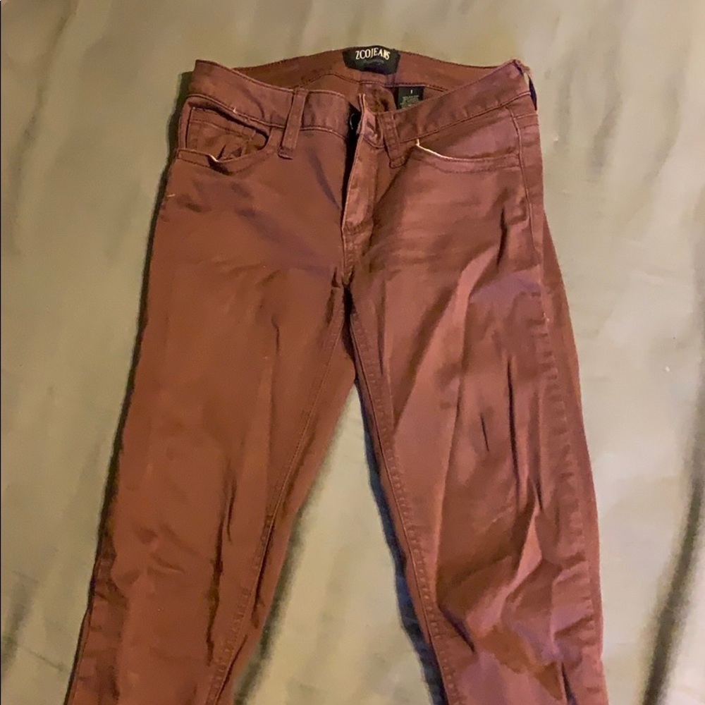 Burgundy skinny pants